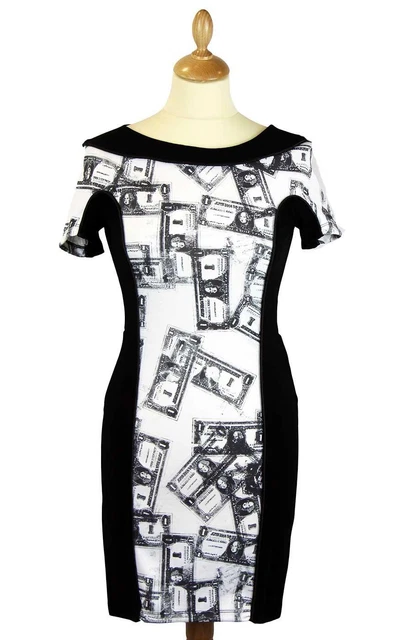 SALE! ANDY WARHOL PEPE JEANS MONEY DOLLARS POP ART BODYCON DRESS Patsy H163 SALE! ANDY WARHOL PEPE JEANS MONEY DOLLARS POP ART BODYCON DRESS Patsy H163