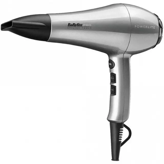 BaByliss Pro PowerLite Hairdryer Silver 1900W