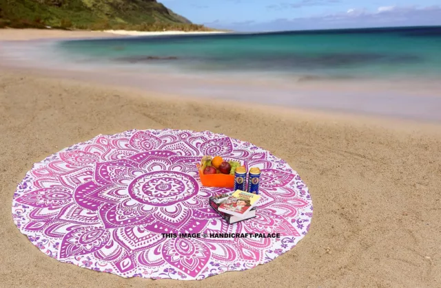 Indian redonda Mandala colgar de la pared playa de Boho del tiro Tapiz Toalla
