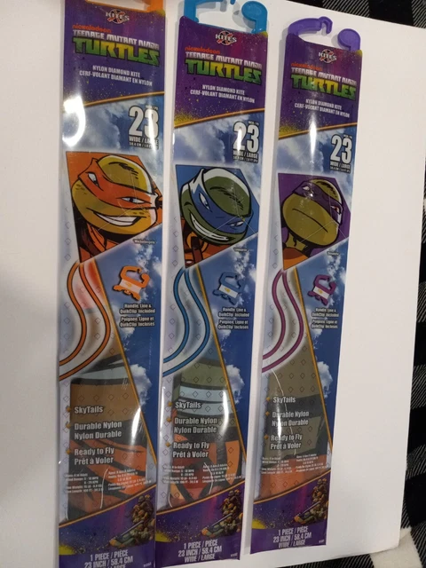 (3)X-Kites 23" Teenage Mutant Ninja Turtles Michelangelo,Leonardo and Donatello