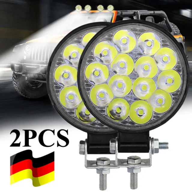 2X 14 LED Arbeitsscheinwerfer lampen Rückfahrscheinwerfer Scheinwerfer 12V/24V