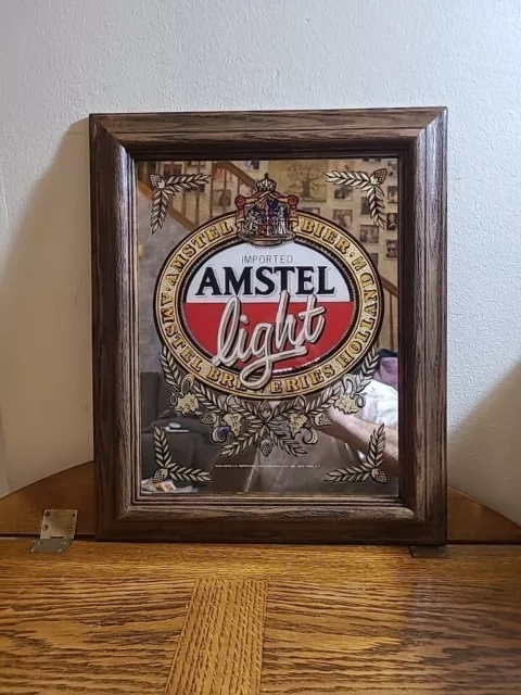 Imported Amstel Light Beer Mirror Sign - Amstel Breweries Holland. 18X15"