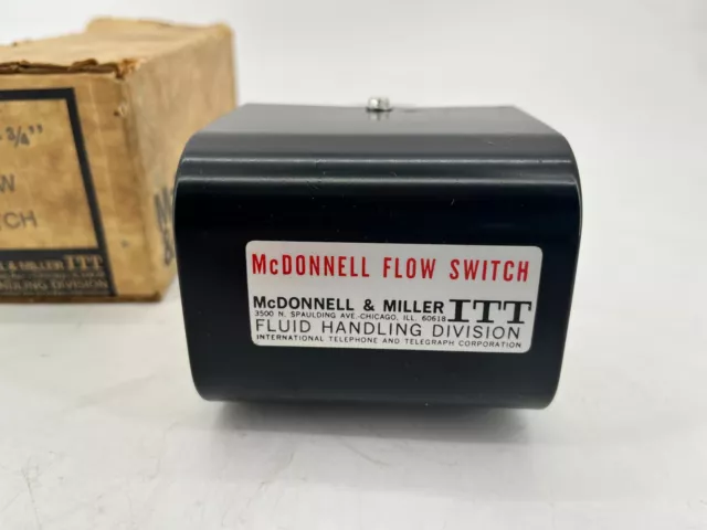 New ITT McDonnell & Miller FS4-3T3-3/4 Flow Switch 3/4" 115000 3