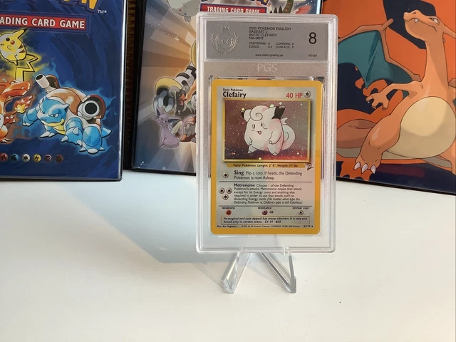 Pokemon Karte Card piepi Clefairy Base Basis Set 2 holo PGS/PSA 8 NM-MINT