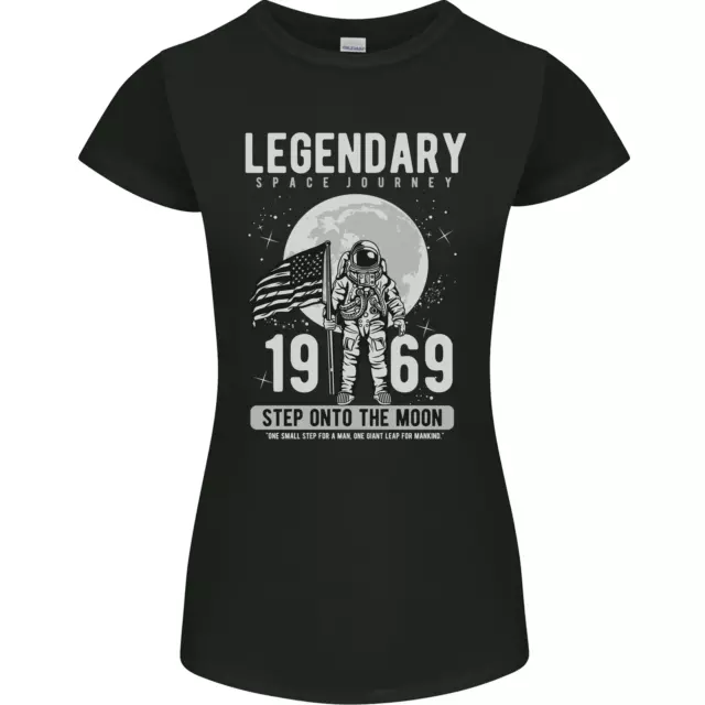 Legendary Space USA Moon Landing Astronaut Womens Petite Cut T-Shirt