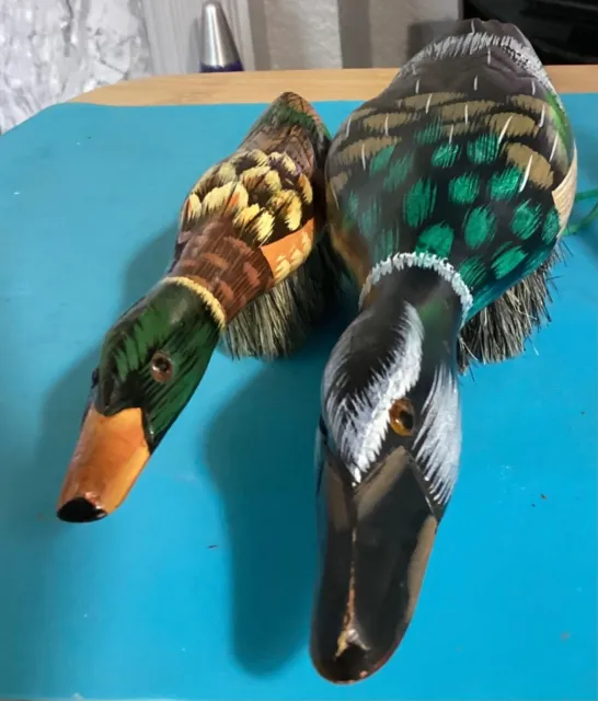 Two Vintage Duck Brushes, Hand Painted