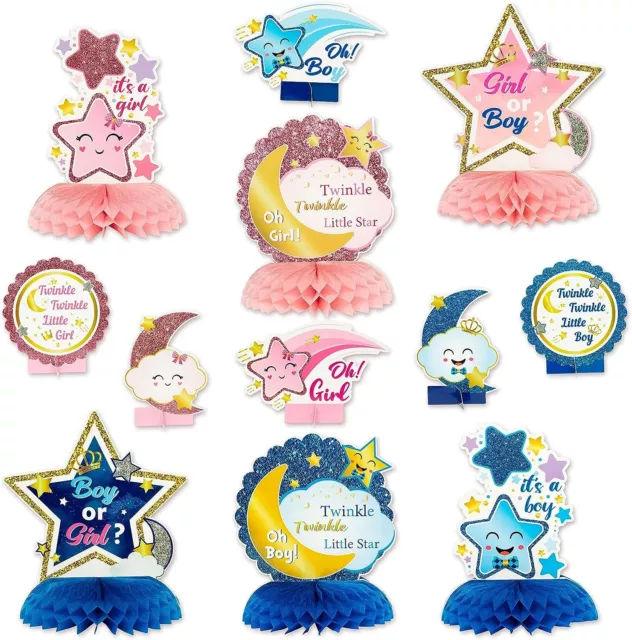 Gender Reveal Table Decoration Twinkle Twinkle Little Star Centerpiece Party x12