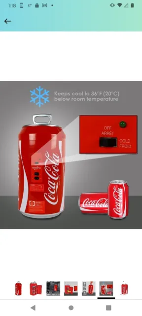 Vintage Coca Cola Coke Classic 20” Tall Can Cooler Kooler Kraft 1993 Red