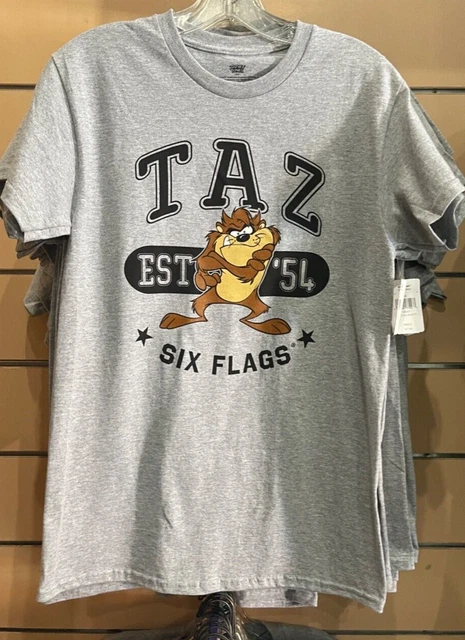 SIX FLAGS MAGIC Mountain Looney Tunes Taz Est 54 Adult T Shirt Small 