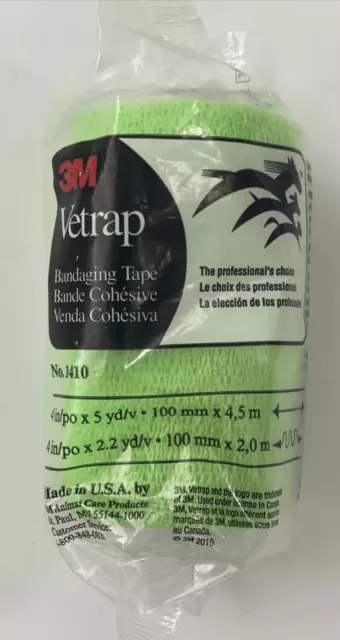 3M Vetrap, 4" x 5 Yard Bandaging Tape, Green, 1410LG