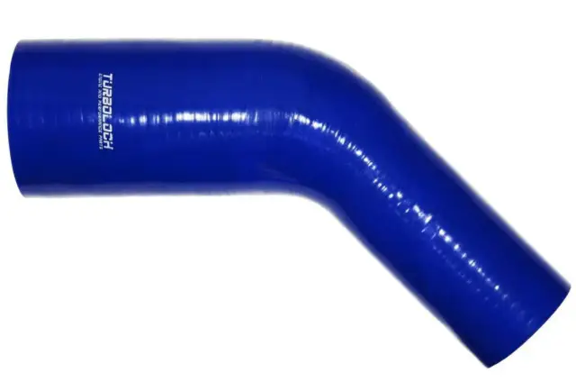 Tuyau en silicone arc réducteur 45° Ø 102-80mm bleu / pantalon silicone bleu