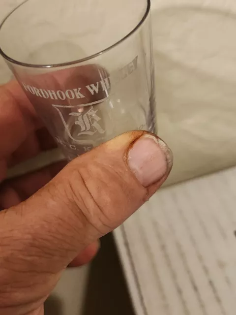 Pre-Prohibition Shot Glass Fordhook Whiskey Indianapolis H.C. Knode JRG2