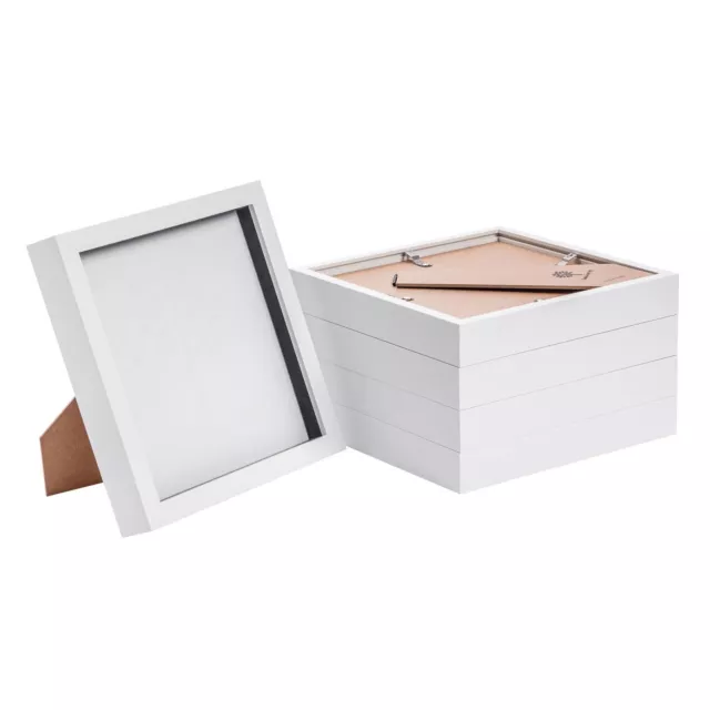5x 3D Box Photo Frames Standing Hanging Craft Shadow Picture Frame 8 x 8" White