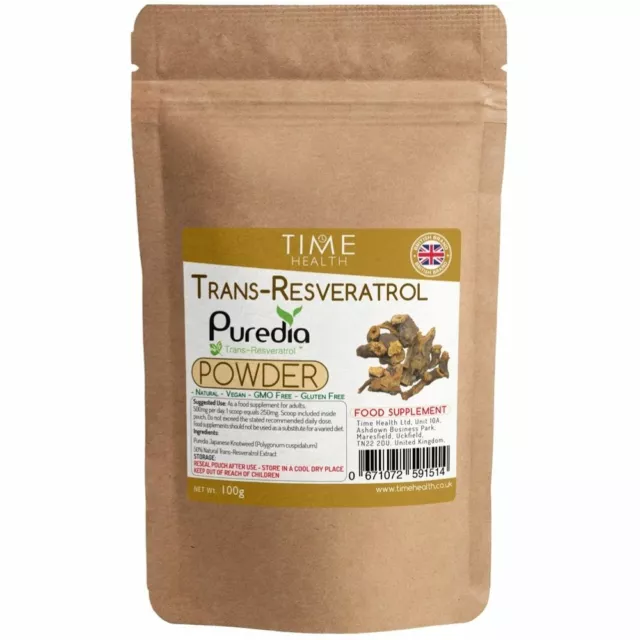 Trans Resveratrol 100g Powder Puredia Japanese Knotweed (Polygonum cuspidatum)