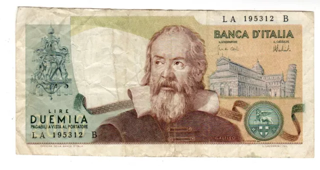 Italie ITALY ITALIA Billet 2000 LIRE 1976 - 1983 ( 1973 ) P103 GALILEO BON ETAT