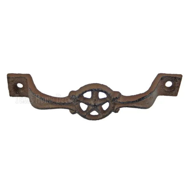 6 Star Handles Cast Iron Antique Style Rustic Barn Gate Drawer Pull Shed Door 3