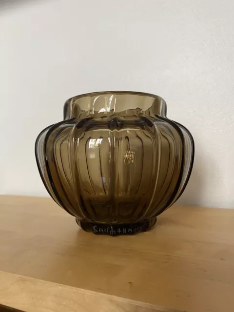 Vase En Verre Fumé - 1930 - Art Déco - DAUM NANCY - Signé !
