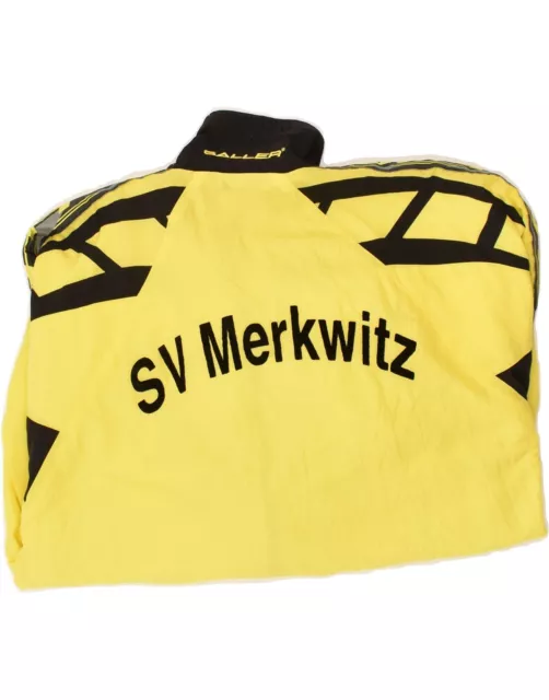 SALLER Mens Graphic Tracksuit Top Jacket Large Yellow Colourblock BI40 3