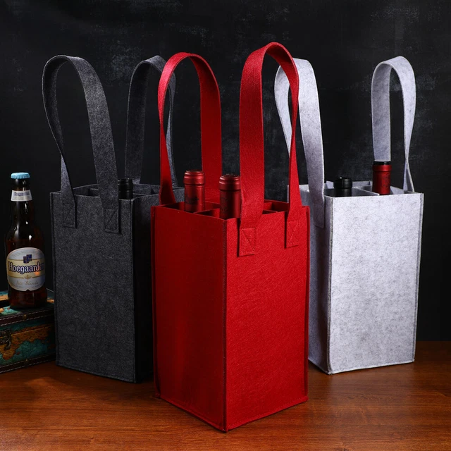 3 PIEZAS portabotellas bolsas botellas de vino portabolsas bolsas de fieltro con flexible