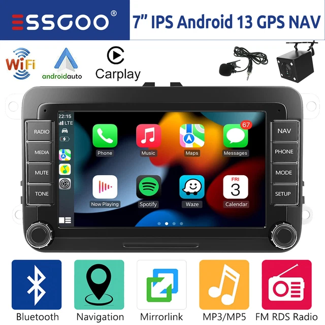 Autoradio Android 13 Con CarPlay Wireless Per Lancia Delta (2009-2019) - Schermo 7 Pollici, GPS, WiFi, 2+32GB, Comando Volante