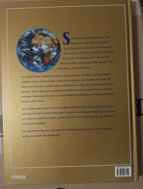 GROSSER WELTATLAS, NEUER HONOS Verlag, viele zusätzliche 