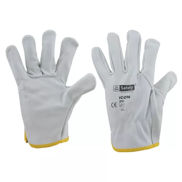 Icon Cow Leather Rigger Gloves White 3XL