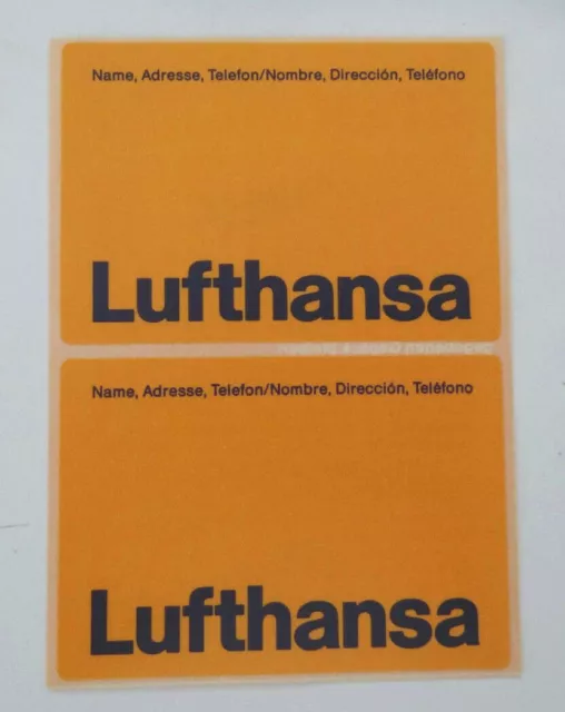 Gepäck-Aufkleber Lufthansa Airline Adressaufkleber Koffer Baggage-Label 80er