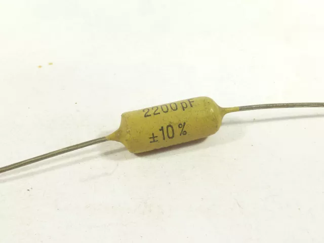 one 2.2nF 0.0022µF 400V Mustard Mullard Philips capacitor 2200pF NOS