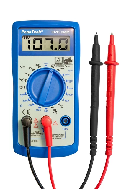 Multimetro Analogico PeakTech 3385 - Tester Per Elettricisti Con Voltmetro, Amperometro E Ohmetro