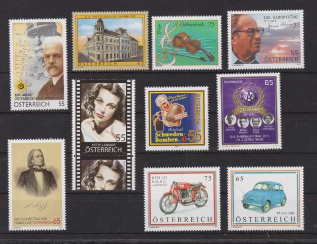 Österreich aus 2011 postfrisch Marken Lot 2011-1 siehe Bild