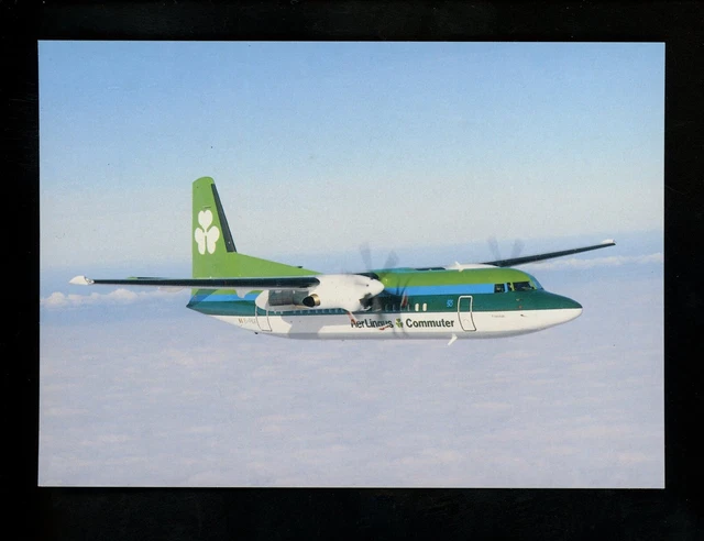 Aviation Airplane Airline postcard Skyliner 038 Fokker 50 Aer Lingus Commuter