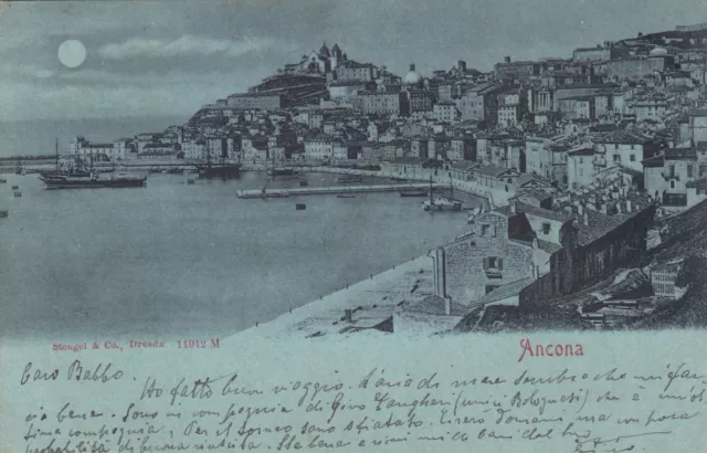 Cartolina *25 Ancona Marche Storia Memoria Cultura Formato Piccolo Viagg. 1900