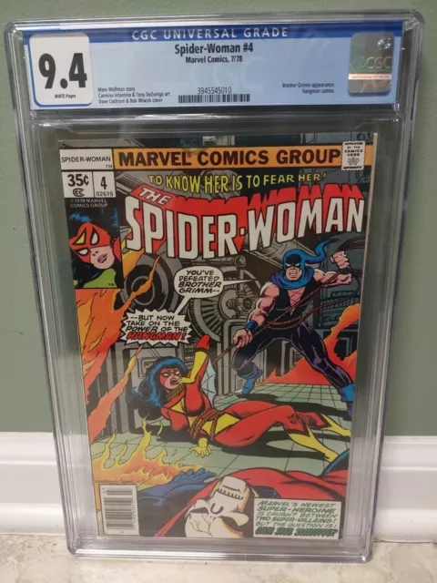 Spider-Woman #4 CGC 9.4 1978 "Marvel Comics" Brother Grimm App, Hangman Cameo