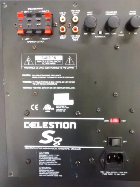 CELESTION S8 SUBWOOFER amplifier board, refurbished. Free Courier