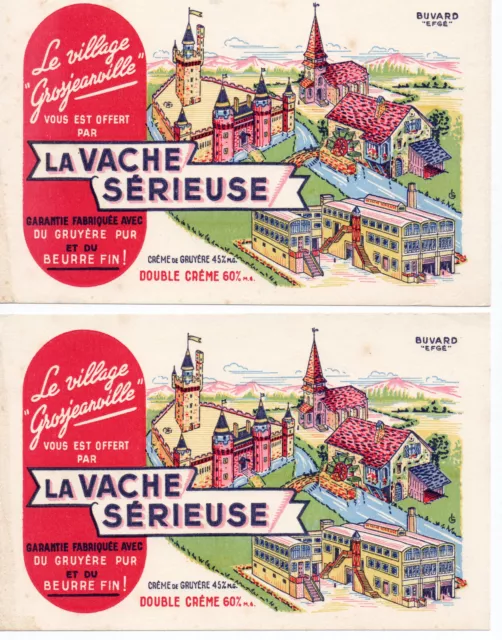 Lot de 2 Buvards Publicitaires "La Vache Sérieuse"