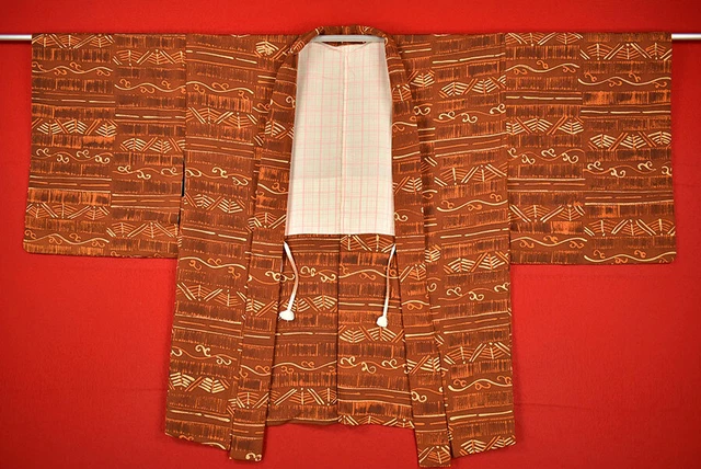 Vintage Japanese Kimono Silk Antique BORO HAORI Kusakizome Dyed/B616/610