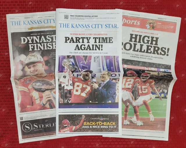 KANSAS CITY STAR Zeitung 2024 CHIEFS SUPER BOWL CHAMPS & PARADE