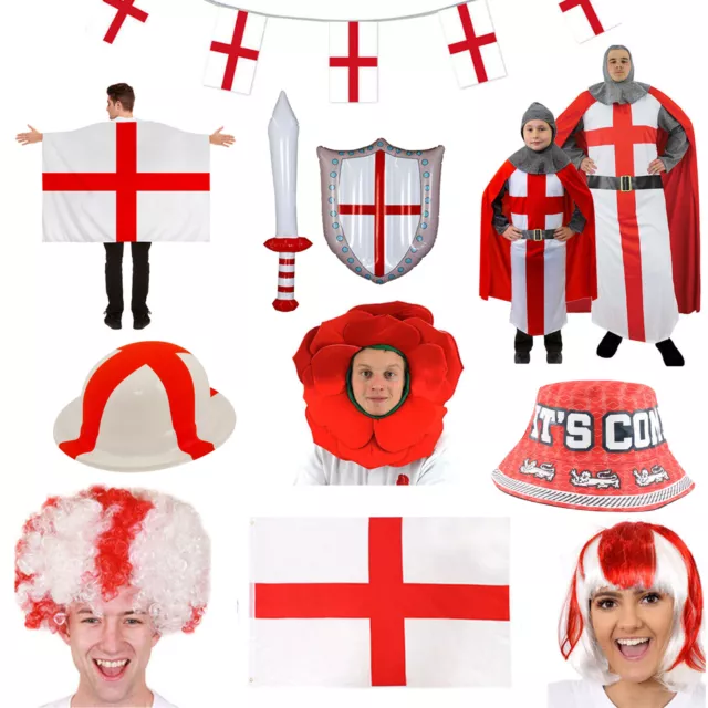 England St Georges Day Costumes Accessories Outfit Rugby Knight Fancy Dress Lot