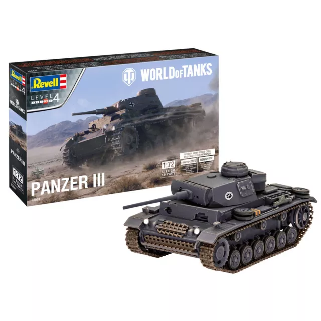 Revell 1/72 World of Tanks Panzer III Tank Model Kit