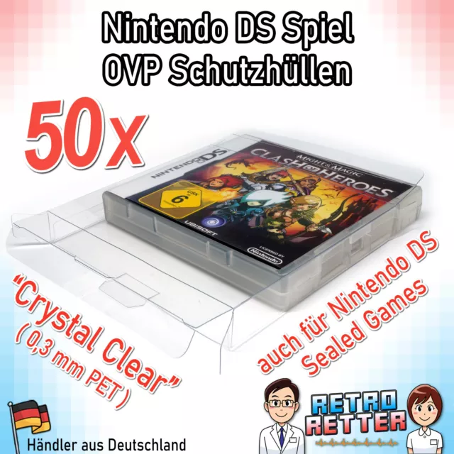 50x Nintendo DS #CrystalClear Spiele Schutzhüllen - OVP Game Box 0,3 mm