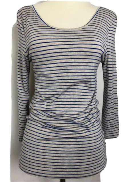 Dolan Left Coast Collection ANTHROPOLOGIE Stretch Striped 3/4 Sleeve Top XS
