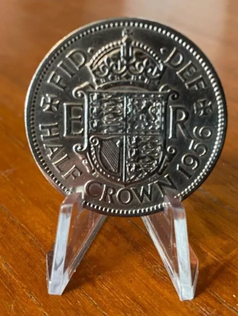 Half Crown 1956 Elizabeth II 1st portrait; no 'BRITT:OMN'