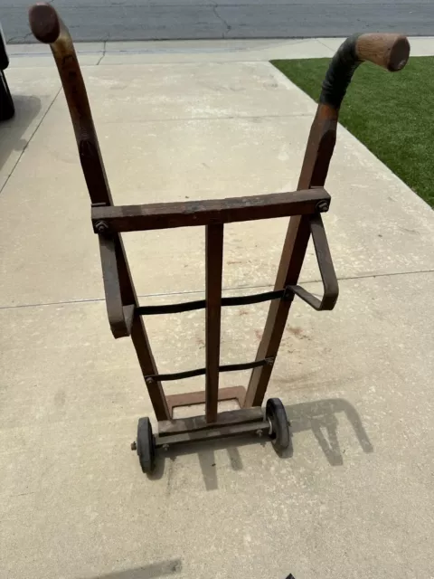Vintage Hand Truck Dolly  Steel & Wood Frame