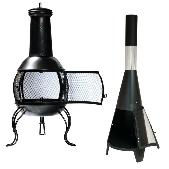 OUTDOOR CHIMINEA GARDEN Patio Log Burner Wood Fire Heater With Steel