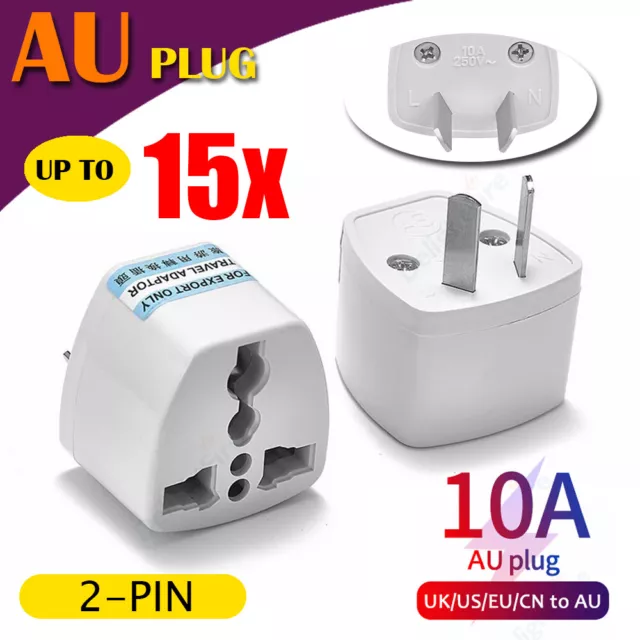 2 pin Universal UK EU to AU Australian Wall Plug Travel Power Adapter Converter