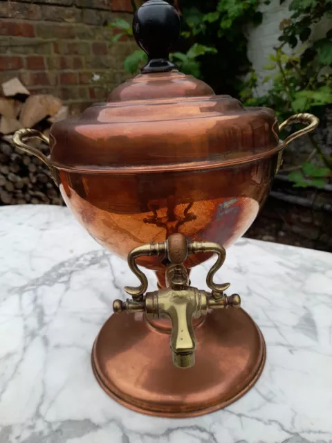 Antiker viktorianischer Kupfer Samowar Heißwasser Urne Teekocher