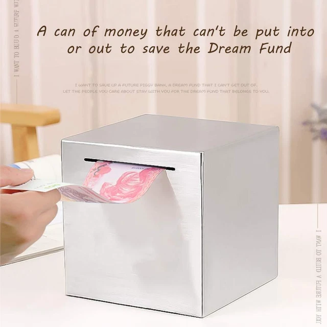 Thickened Piggy Bank Stainless Steel Lover Money Deposit Box Safe A...