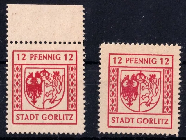 Deutsche Lokalausgabe Görlitz 1945 Mi. 8 y & 8 x postfrisch ~ RAR ~