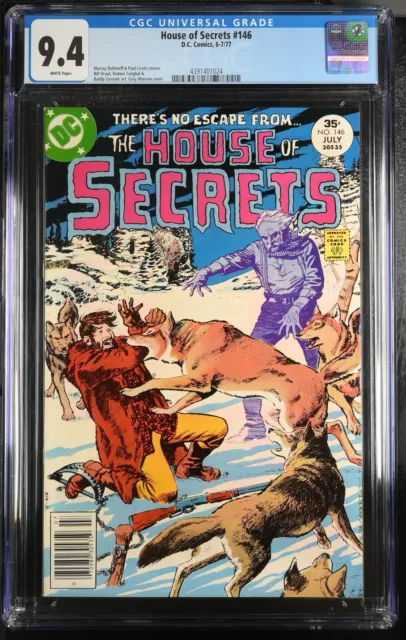 The House of Secrets #146 CGC 9.4 White PAGES 1977 Bronze Age In High Grade