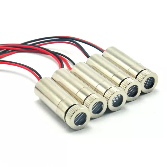 5pcs Focusable Line 650nm 5mW Red Laser Diode Module 3-5V 12x35mm